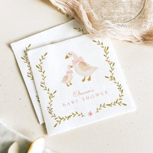 Servilleta De Papel Baby Shower de Chica de oca de época