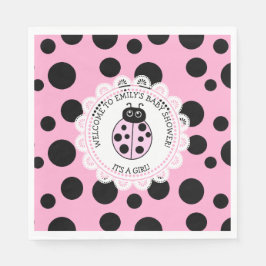 Servilleta De Papel Baby Shower de Chica Pink Ladybug