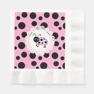 Servilleta De Papel Baby Shower de Chica Pink Ladybug