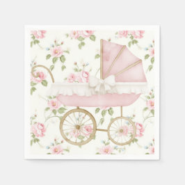 Servilleta De Papel Baby Shower De Cinta Floral Rosa