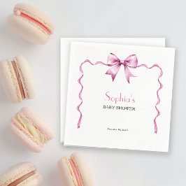 Servilleta De Papel Baby Shower de cinta rosada