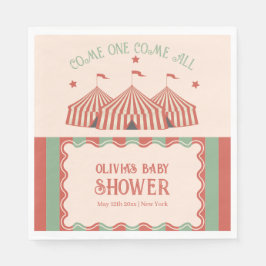 Servilleta De Papel Baby Shower de circo de carnaval retro vintage