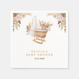 Servilleta De Papel Baby Shower de color de agua blanco