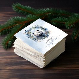 Servilleta De Papel Baby Shower de color de agua del oso invernal