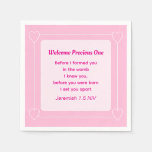 Servilleta De Papel Baby Shower de color rosa claro simple y corto