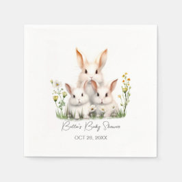 Servilleta De Papel Baby Shower de conejita neutral de género