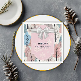 Servilleta De Papel Baby Shower de copas de nieve del bosque de invier
