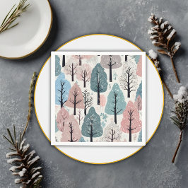 Servilleta De Papel Baby Shower de copas de nieve del bosque de invier