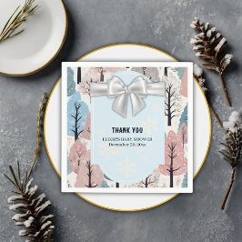 Servilleta De Papel Baby Shower de copas de nieve del bosque de invier