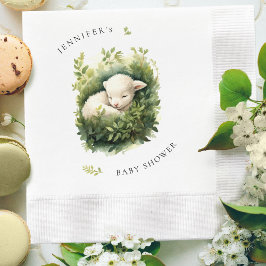 Servilleta De Papel Baby Shower de cordero acuático para dormir