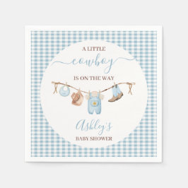 Servilleta De Papel Baby Shower de Cowboy Blue Cothesline Brown