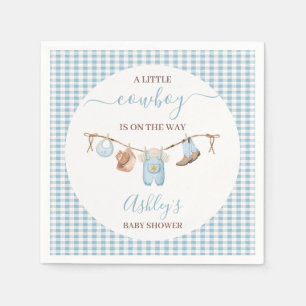 Servilleta De Papel Baby Shower de Cowboy Blue Cothesline Brown
