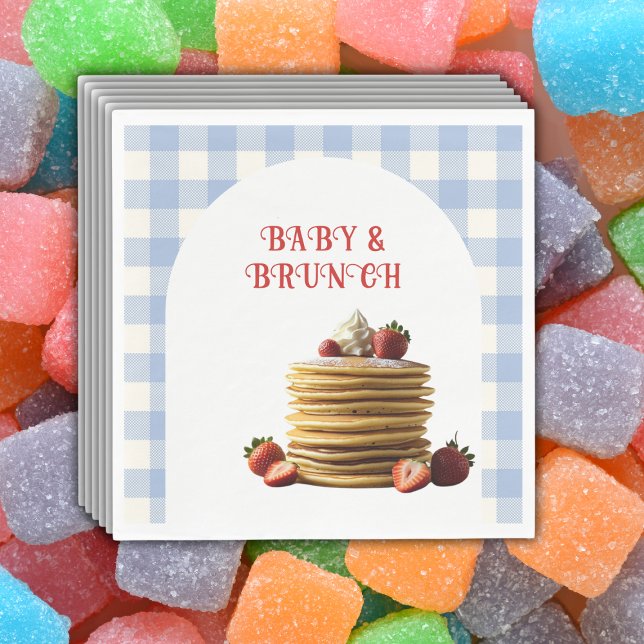 Servilleta De Papel Baby Shower de crepes de fresa azul para bebé y Br (Subido por el creador)