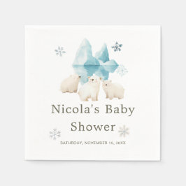 Servilleta De Papel Baby Shower de Cute Winter Polar Bears