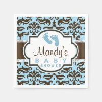 Baby Shower de damascos azules y marrones