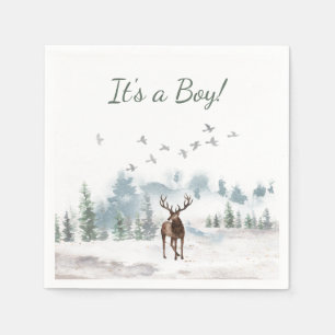 Servilleta De Papel Baby Shower de Deer Boy Country Woodland Forest