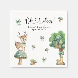 Servilleta De Papel Baby Shower de Deer de Woodland Watercolor