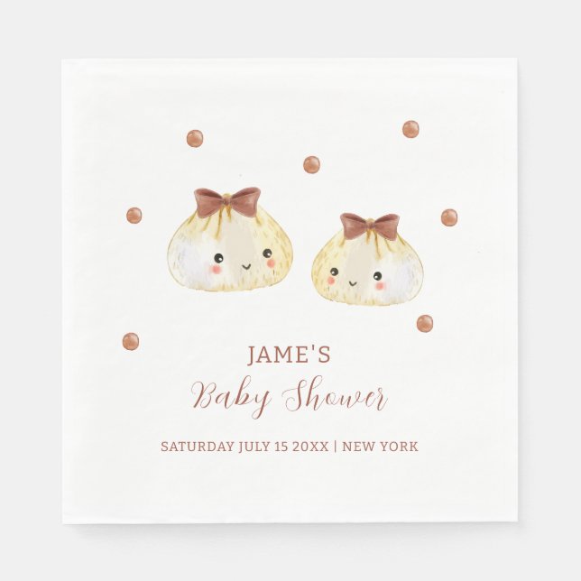 Servilleta De Papel Baby Shower de desempolvamiento de corte neutro de (Anverso)