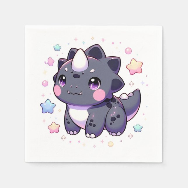 Servilleta De Papel Baby Shower de Dinosaurio Simple Mítico (Anverso)