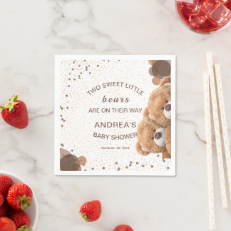 Servilleta De Papel Baby Shower de doble oso