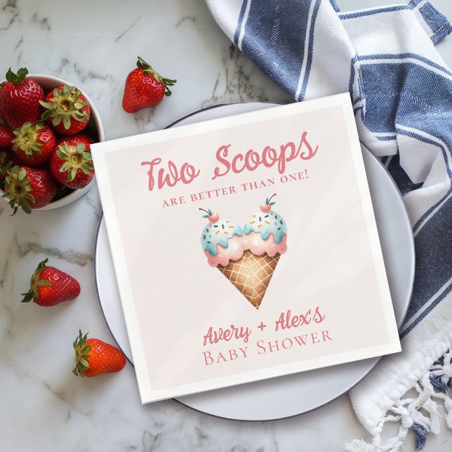 Servilleta De Papel Baby Shower de dos Scoops Ice Cream Twins (Subido por el creador)