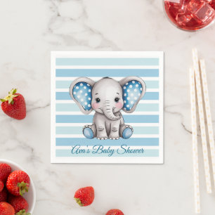 Servilleta De Papel Baby Shower de elefante lindo polka Dots Boy