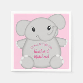 Servilleta De Papel Baby Shower de Elefante Rosa