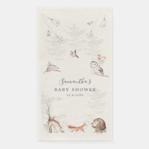 Servilleta De Papel Baby Shower de Elegantes Animales Rústicos del Bos