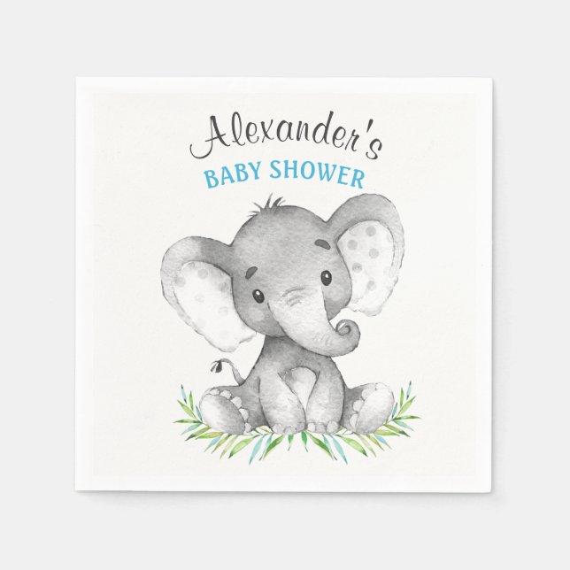 Servilleta De Papel Baby Shower de Elephant Boy (Anverso)