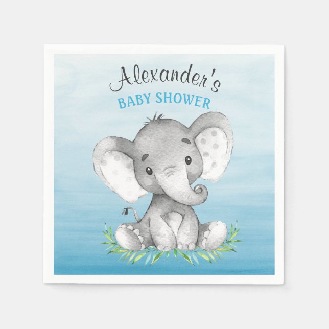 Servilleta De Papel Baby Shower de Elephant Boy (Anverso)