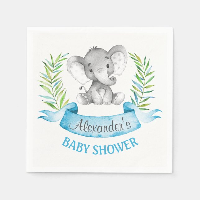 Servilleta De Papel Baby Shower de Elephant Boy (Anverso)