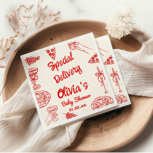 Servilleta De Papel Baby Shower de entrega especial de Pizza Hand
