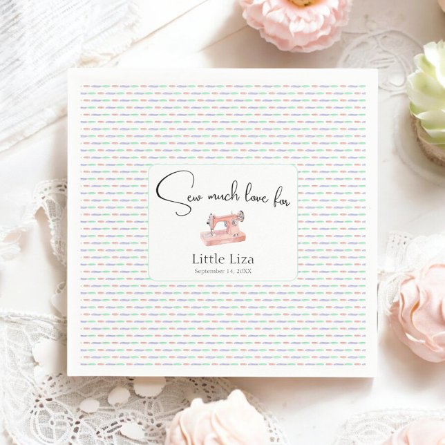 Servilleta De Papel Baby Shower de época de la máquina de coser Pastel (Subido por el creador)