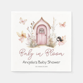 Servilleta De Papel Baby Shower de Fechas de Pink Woodland