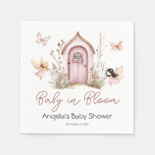 Servilleta De Papel Baby Shower de Fechas de Pink Woodland
