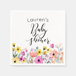 Servilleta De Papel Baby Shower de flores acuáticas