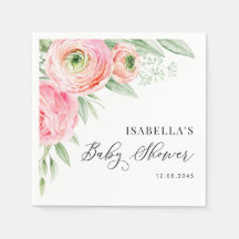 Baby Shower de flores de color rosa rosado rosado