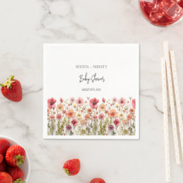 Servilleta De Papel Baby Shower de flores frescas Boho