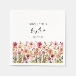 Servilleta De Papel Baby Shower de flores frescas Boho