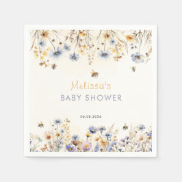 Servilleta De Papel Baby Shower de Flores Silvestres Primavera