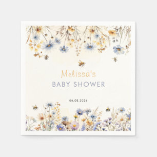 Servilleta De Papel Baby Shower de Flores Silvestres Primavera