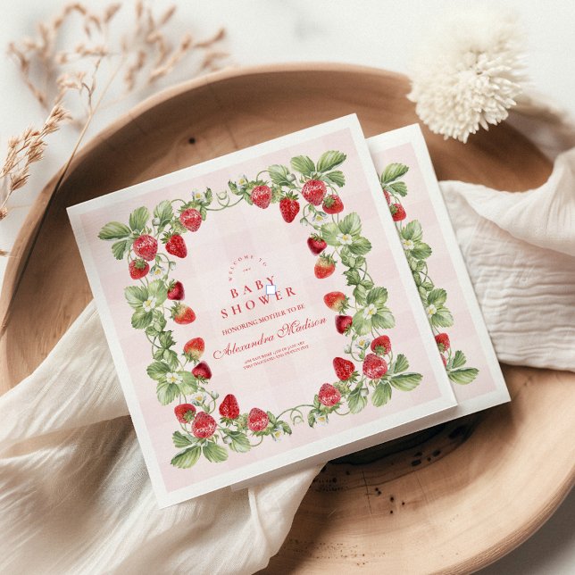 Servilleta De Papel Baby Shower de fresa dulce (Subido por el creador)