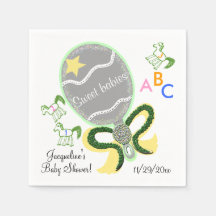 Baby Shower de gemelos amarillos y verdes