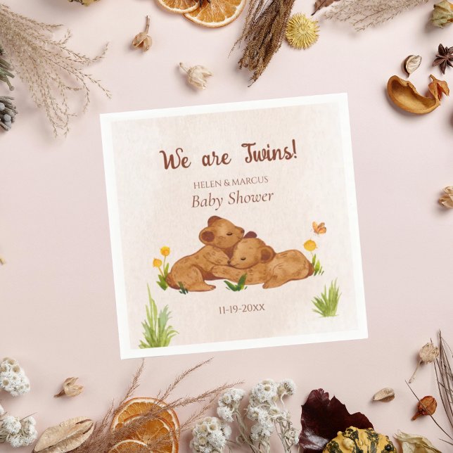 Servilleta De Papel Baby Shower de gemelos neutrales por género (Subido por el creador)