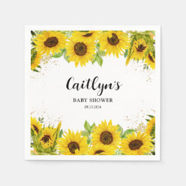 Servilleta De Papel Baby Shower de girasol