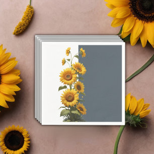 Servilleta De Papel Baby Shower de girasol azul