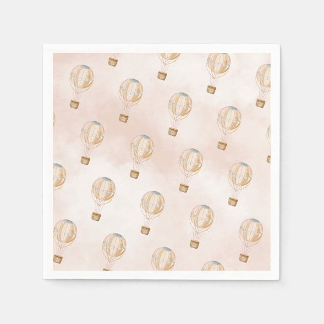 Servilleta De Papel Baby Shower de globo aerostático (Anverso)