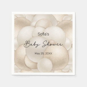 Servilleta De Papel Baby Shower de globo aerostático Beige