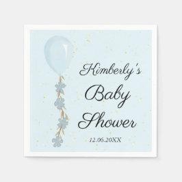 Servilleta De Papel Baby Shower de globo azul cutáneo