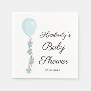 Servilleta De Papel Baby Shower de globo azul cutáneo